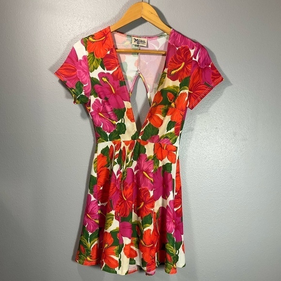Show Me Your MuMu Hawaiian IBIZA DRESS Floral Size XSmall - Picture 2 of 11